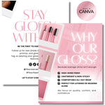 Lip Gloss Flyer, Lip Gloss Bundle, Lip Gloss Website Flyer, Lip Gloss Template, Makeup Flyer, Cosmetics Flyer, Lash Flyer, Beauty Flyer