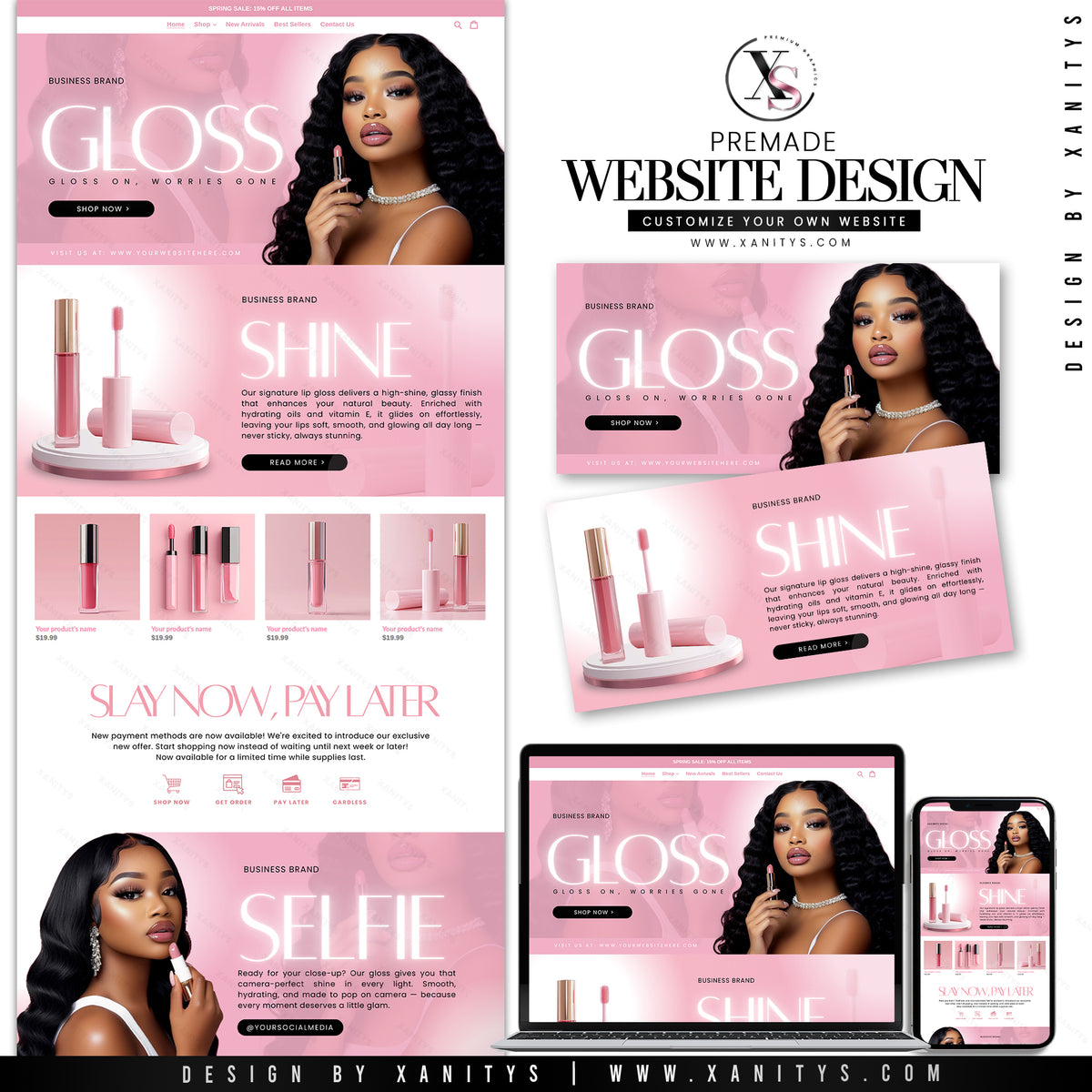 Luxury Lip Gloss Website Design for beauty businesses and online stores