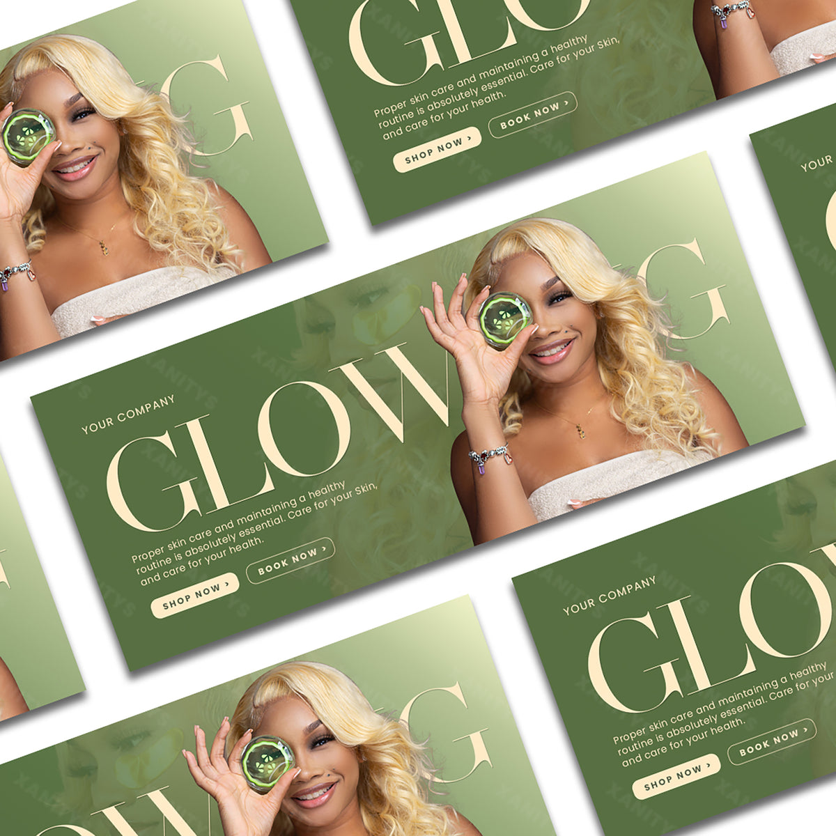 Skincare Website Banners for a Shopify theme.