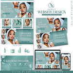 Skincare Website Design with coordinated branding and editable Canva banners.
