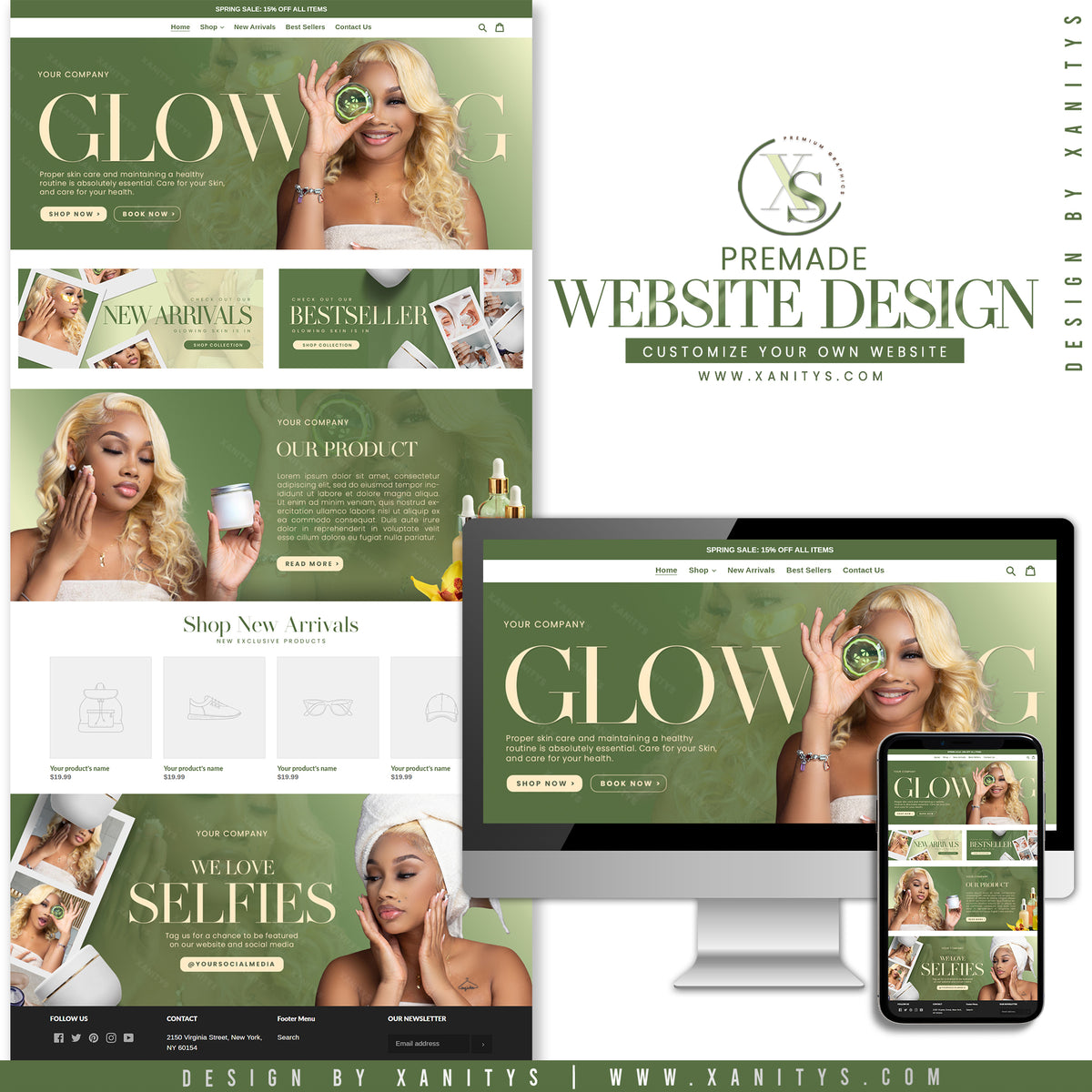 Skincare Premade Website Design Template | Shopify Theme Store