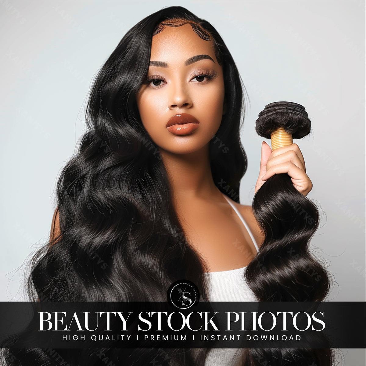 Body Wave Hair Stock Photo