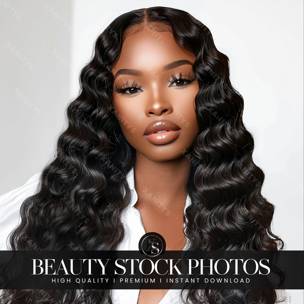 Black Curly Hair Stock Photo