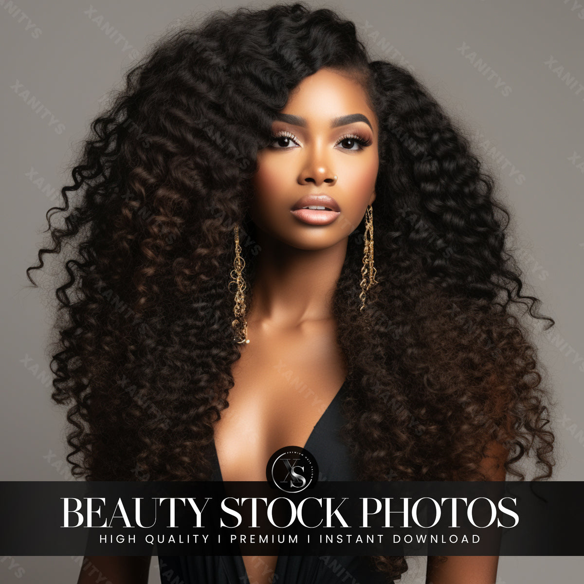 Curly Hair Beauty Stock Photo