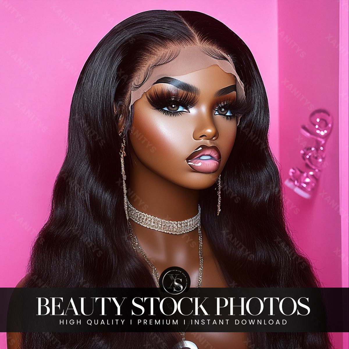 Beauty Hair Wigs Stock Photos