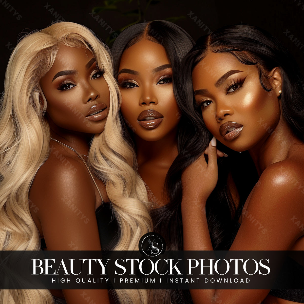 Glamour Hair Trio Stock Photo