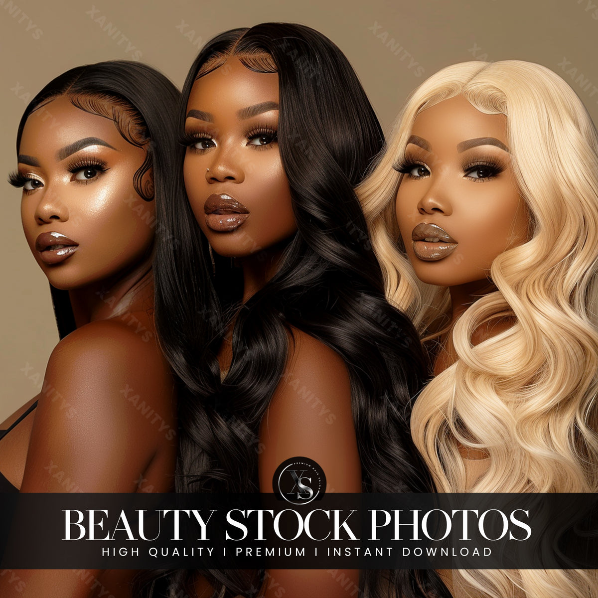 Glam Hair Trio Stock Photo