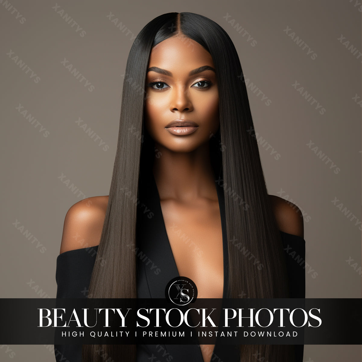 Straight Hair Stock Photo