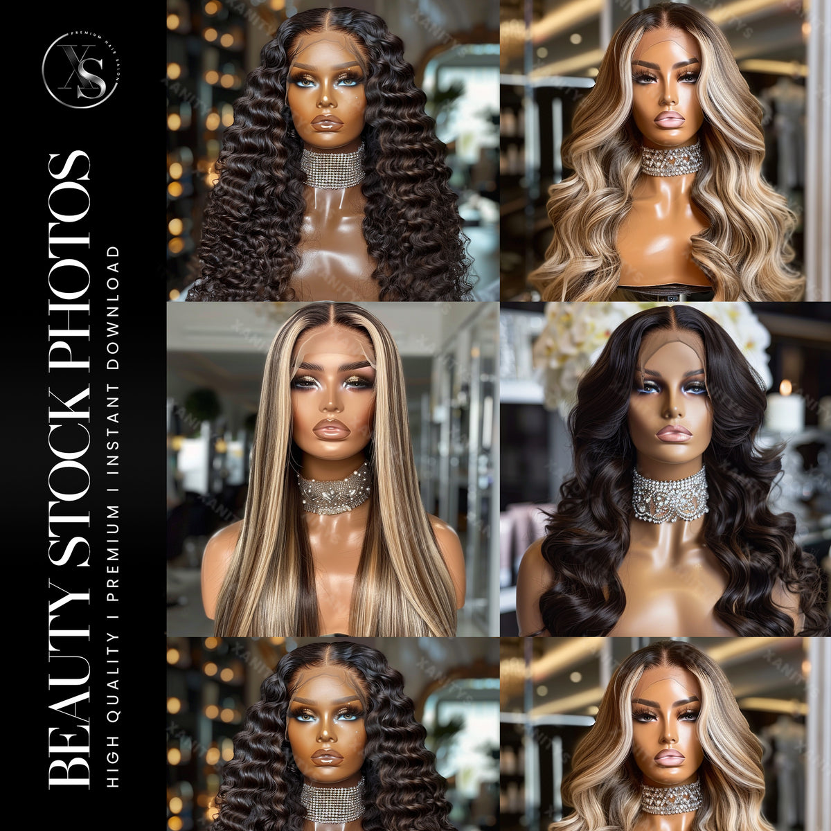 Lace Wig Salon Glamour Stock Photos