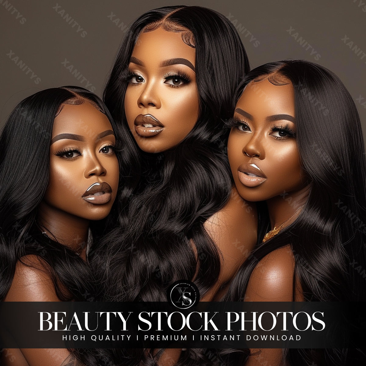 Trio Beauty Stock Photo