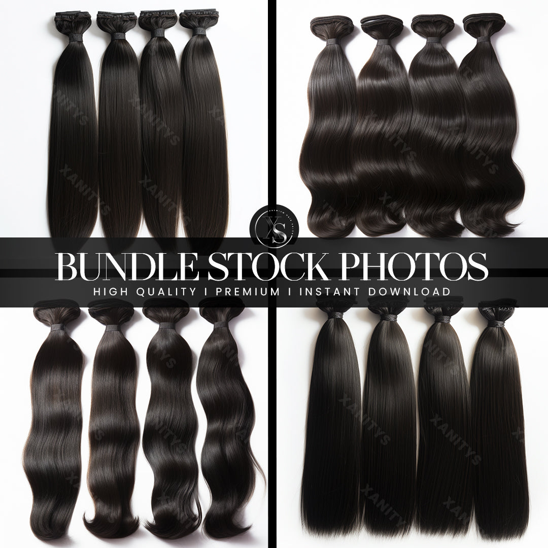 Straight Hair Bundles Stock Photos