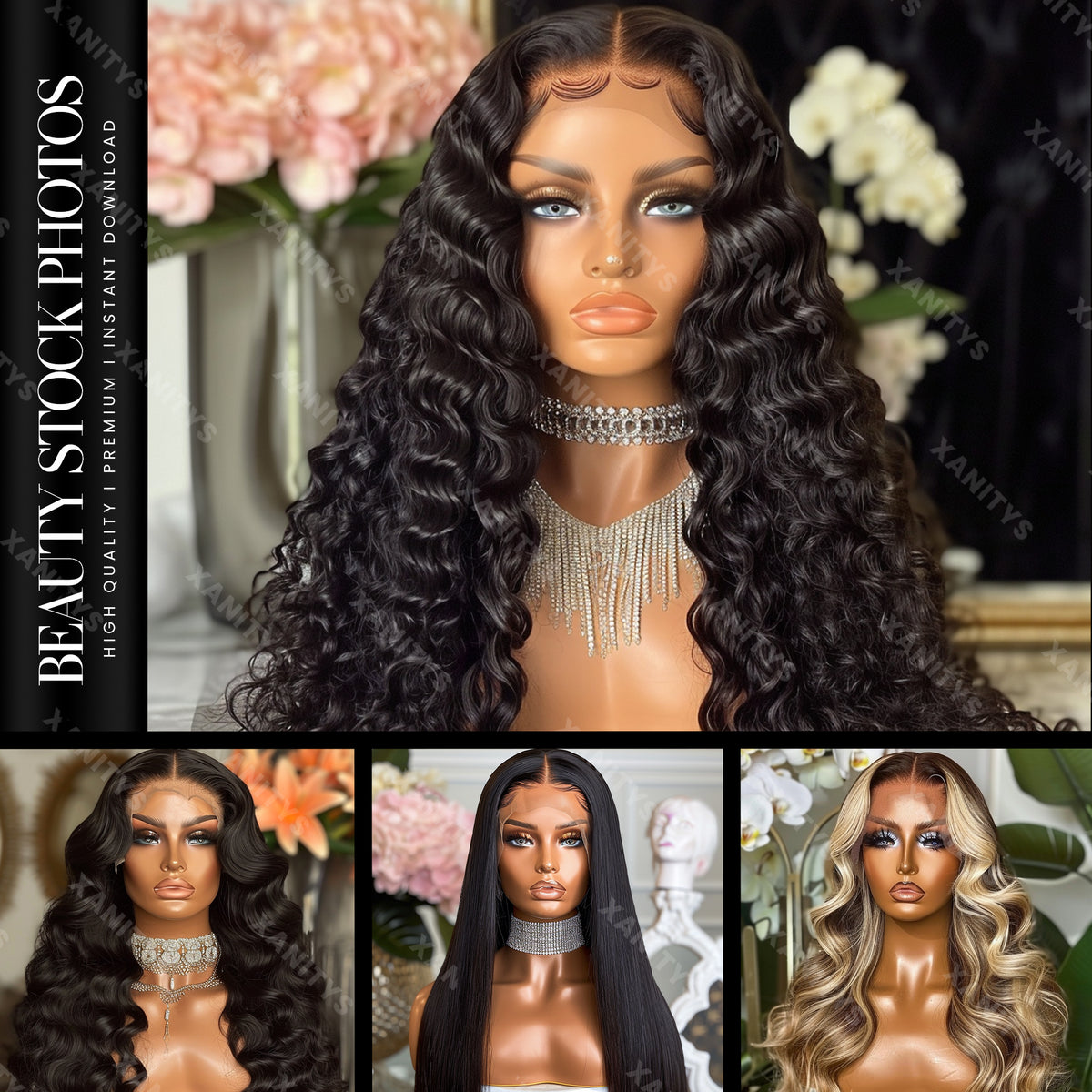 Lace Wig Stock Photo Mega Pack