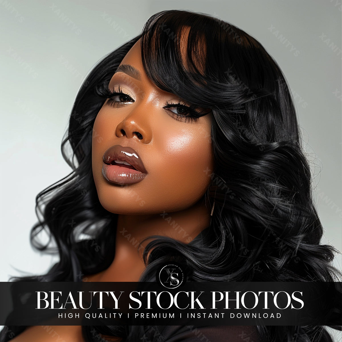 Curly Black Hair Beauty Stock Photo