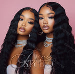 Beauty Black Curly Hair Duo Stock Photo