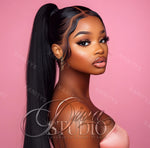 Black Ponytail Hair Solo Stock Photo