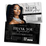 Hair Business Thank You Card Template | DIY Customizable Thank you Card