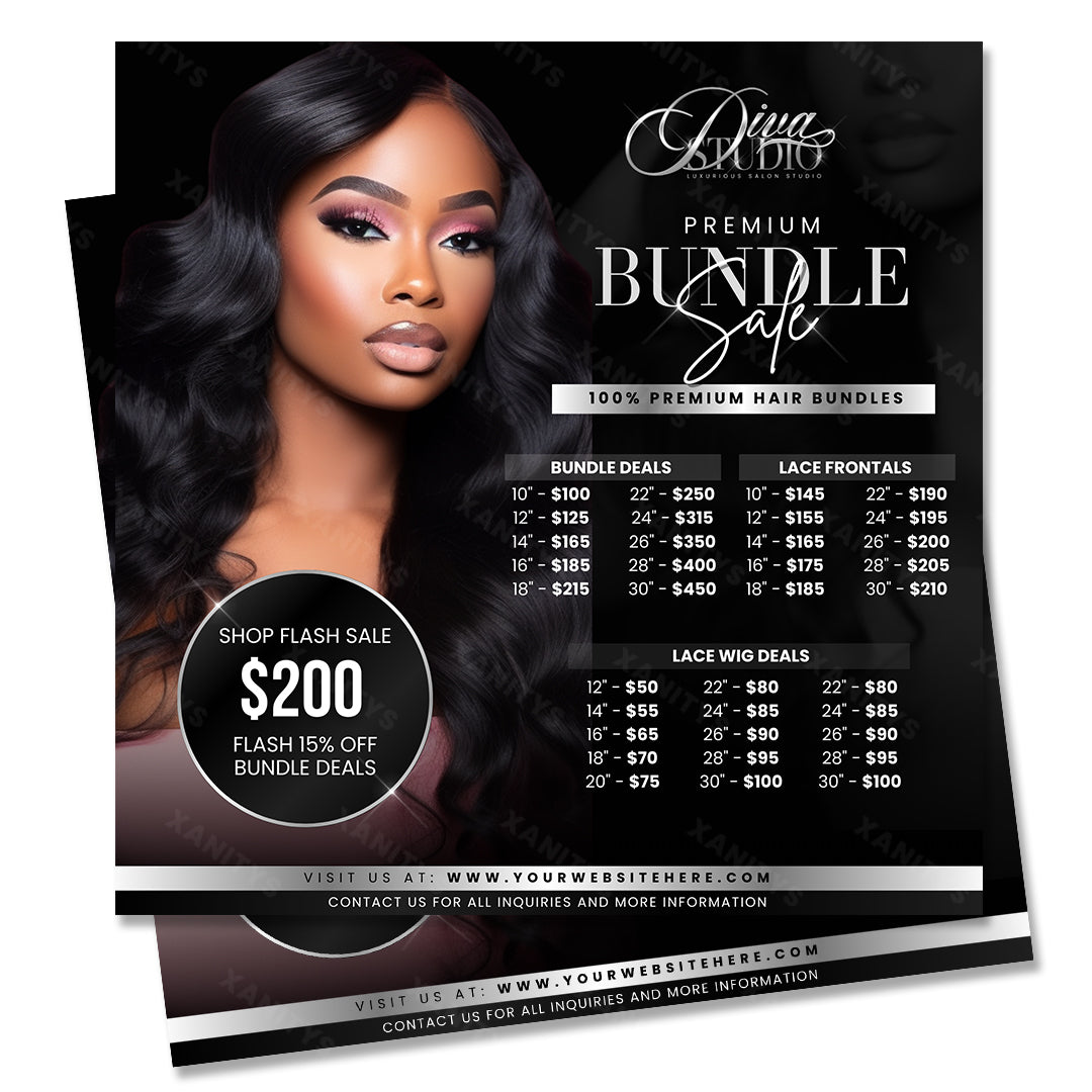 DIY Hair Extensions Price List Flyer - V2