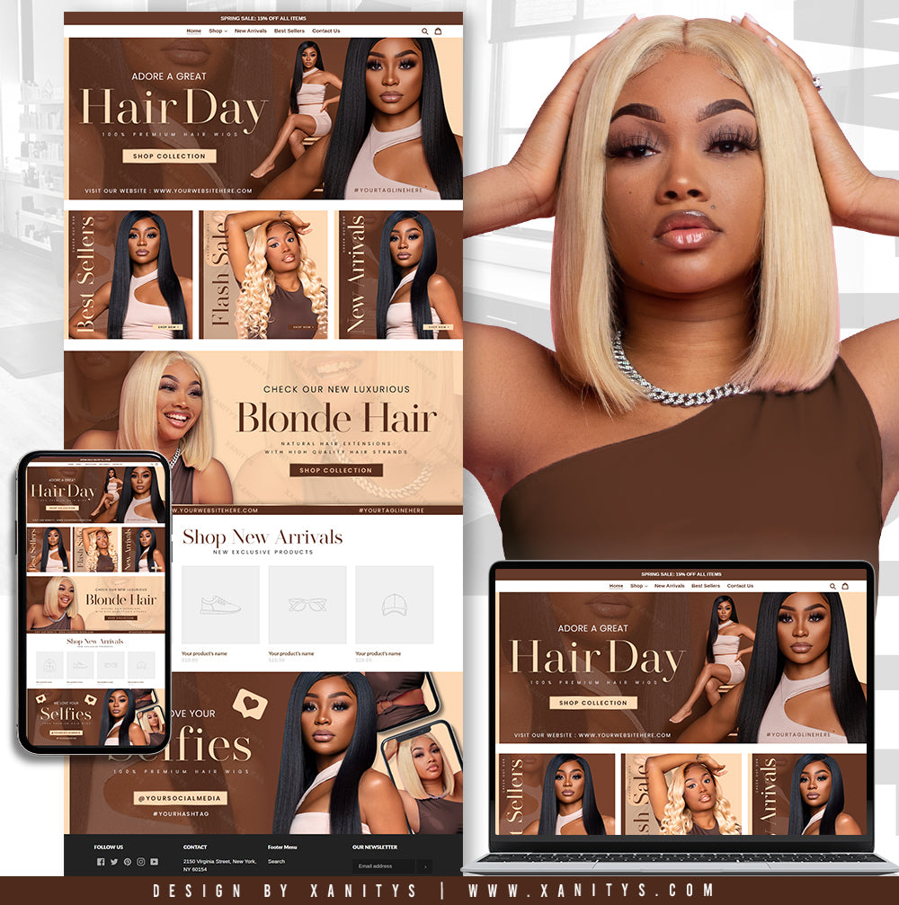 Hair Extensions Website Design Shopify Store