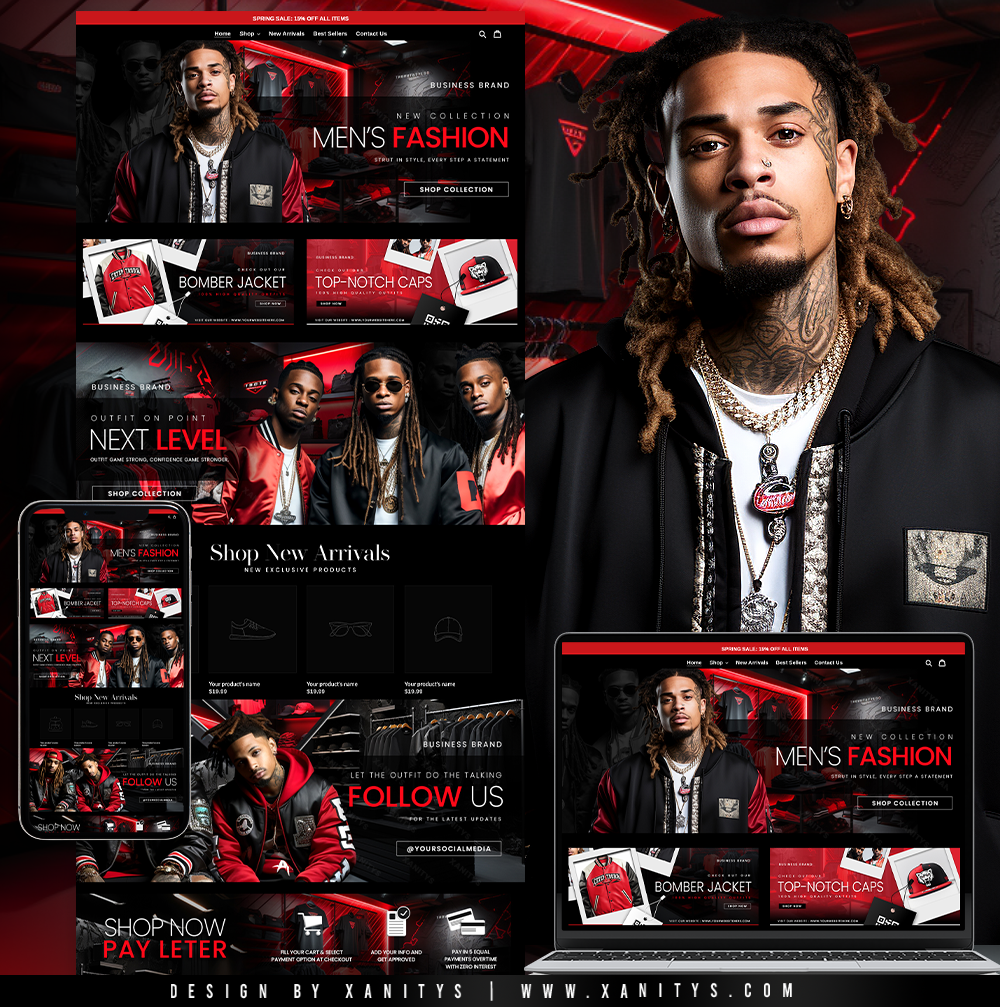 Men's Clothing Brand Website Design Shopify Theme Store