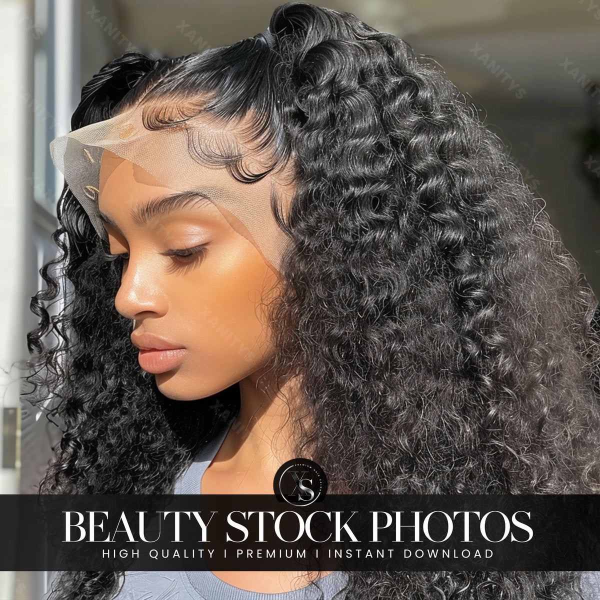 Lace Frontal Wig Stock Photo