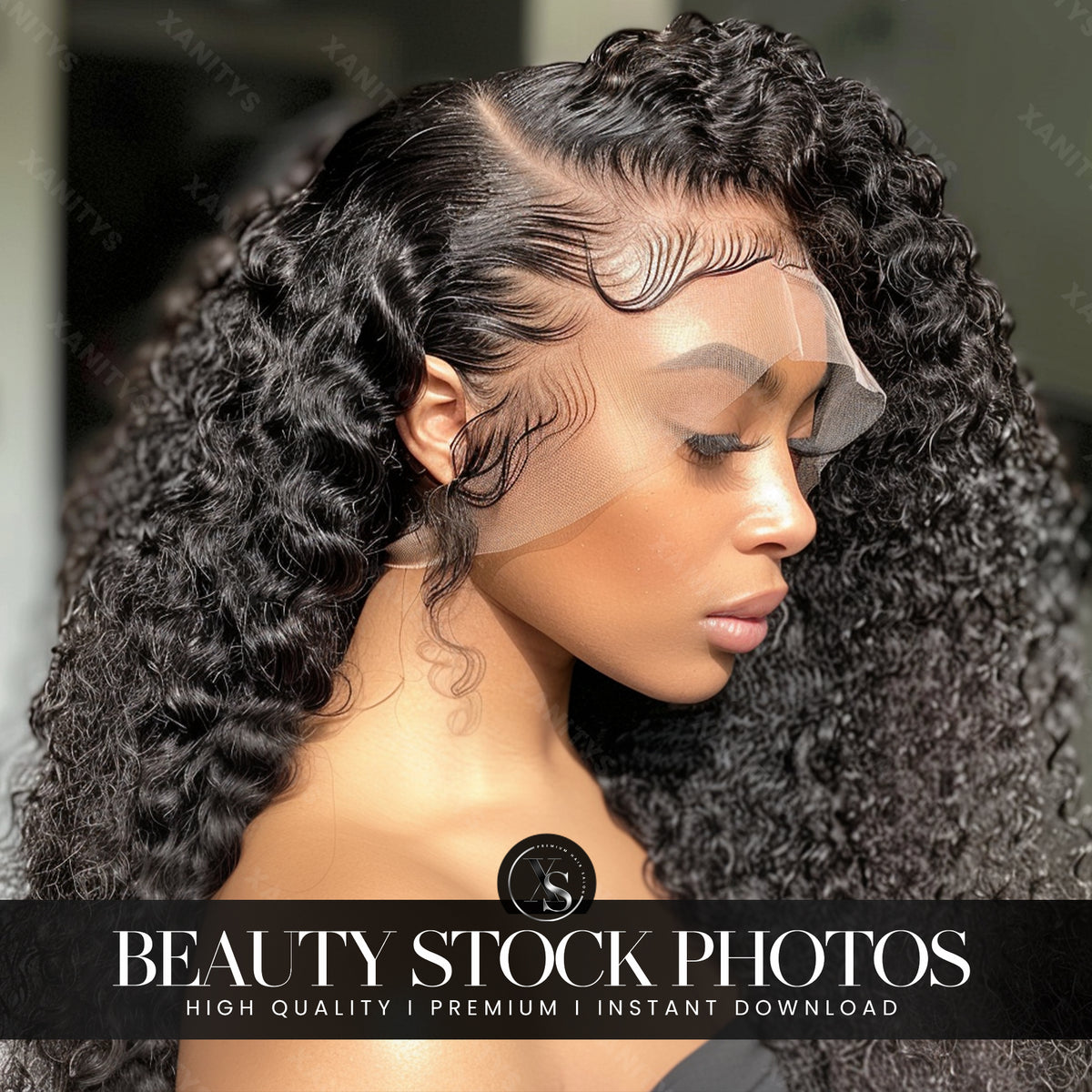 Lace Wig Stock Photo