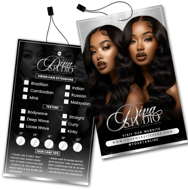 Hair Extensions Bundle Hang Tag Design CUSTOM Xanitys