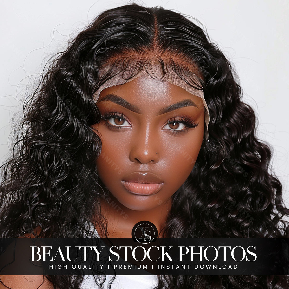 Lace Frontal Wig Stock Photo