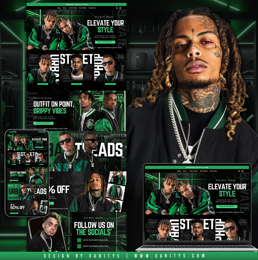 Mens Clothing Brand Website Design Template Xanitys