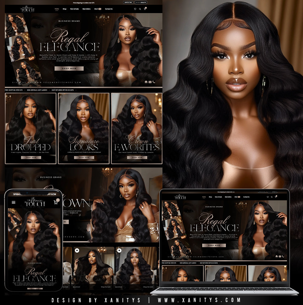 Hair Website Template | Shopify Hair Website Design| Hair Salon Website
