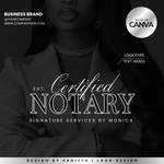 DIY Logo Template - Customizable Notary Logo Design for Notary Branding | 'Cert. Notary'