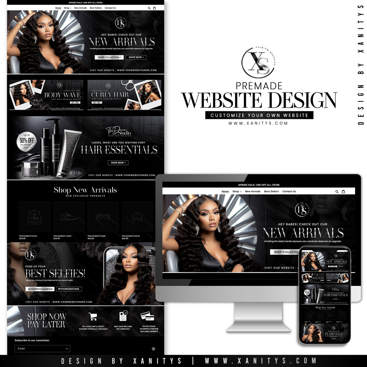 Hair Website Design Shopify Store