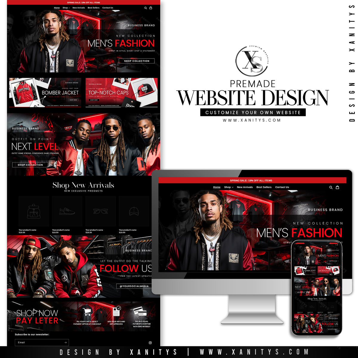 Men's Clothing Brand Website Design Shopify Theme Store