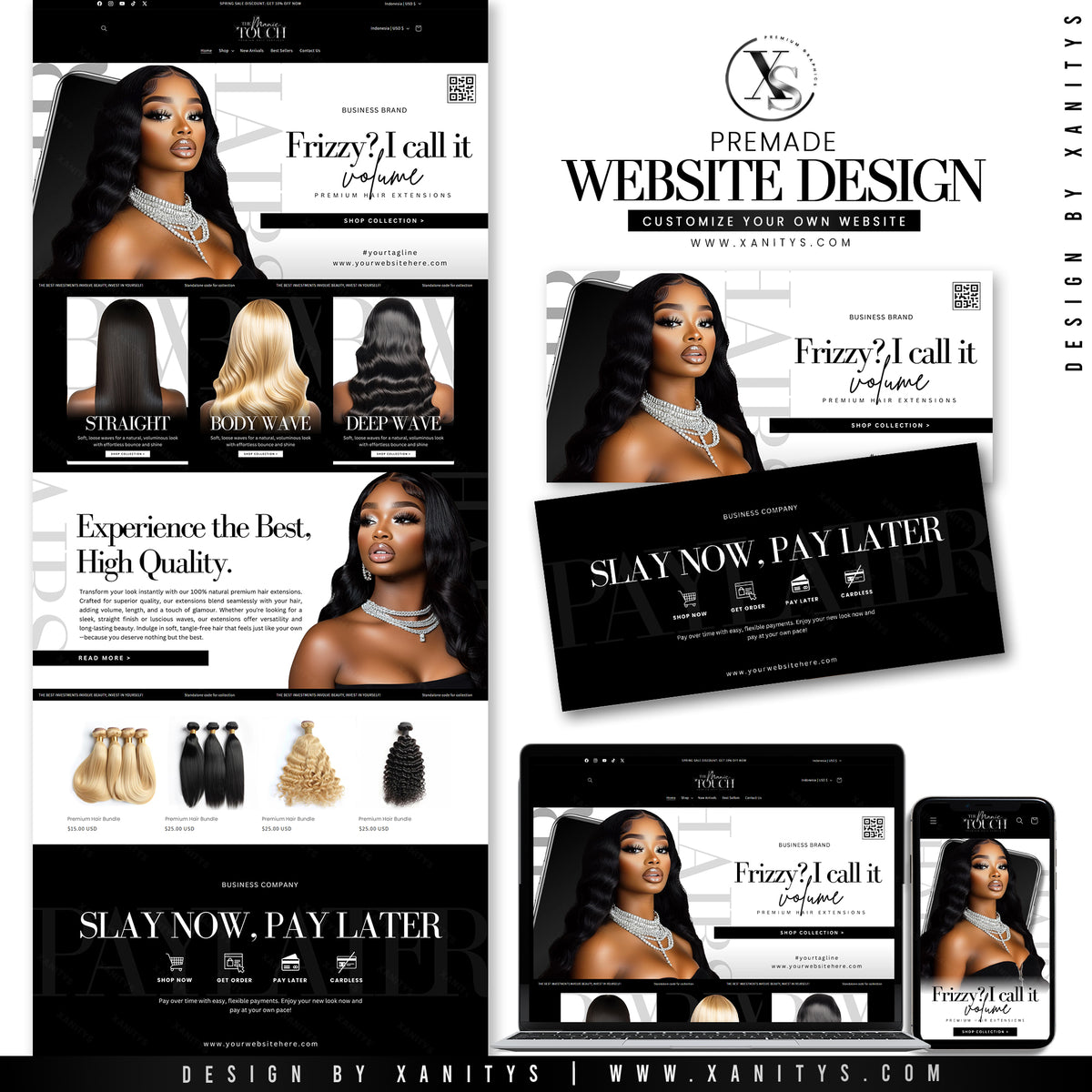 DIY Hair Extensions Website Package - 'Couture'