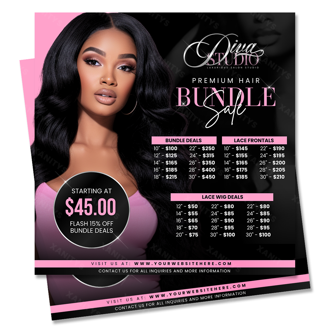 DIY Hair Extensions Price List Flyer - V3