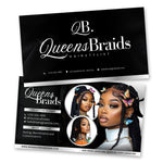Hair Stylist Business Card Template | DIY Customizable Braider Business Card