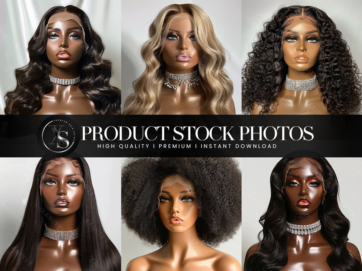 Lace Wigs White Background Stock Photos