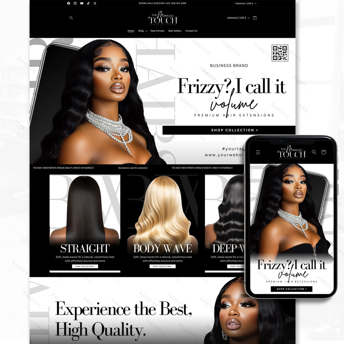 DIY Hair Extensions Website Package - 'Couture'