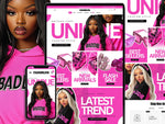 Fashion website design banners for online clothing boutiques