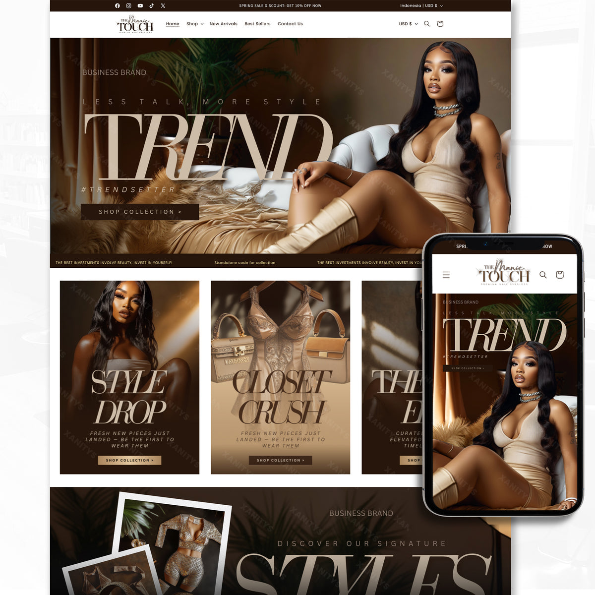Fashion Shopify website designed for clothing brands