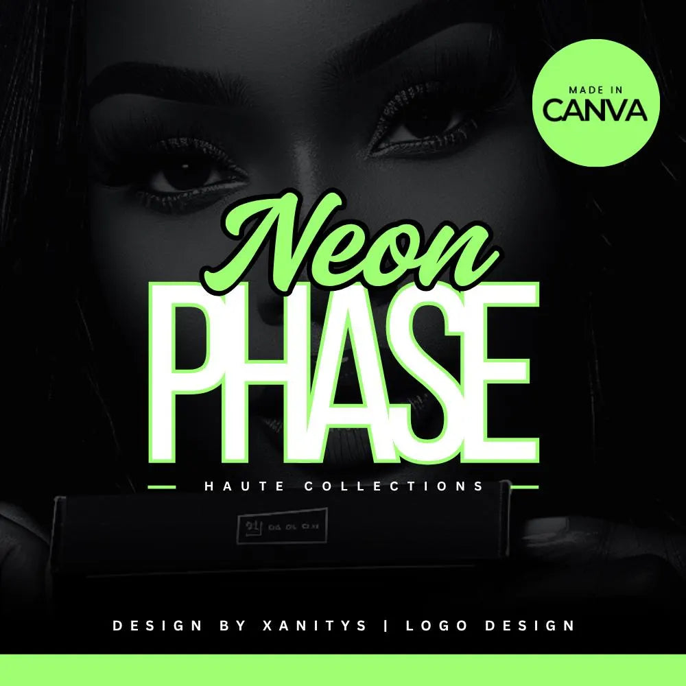 DIY Logo Template – Fashion & Beauty Logo Design | Boutique, Clothing Store, Hair, Nail, Lash Logo | Neon Phase