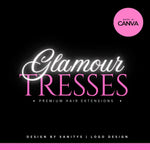 DIY Hair Logo Template – Hairstylist, Hairdresser & Hair Salon Logo Design | Editable Canva Beauty Logo | Glamour Tresses