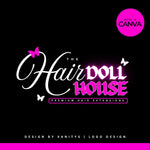 DIY Hair Logo Template – Hairstylist, Hair Salon & Hair Business Canva Logo | Editable Beauty Logo Design | Hair Doll House