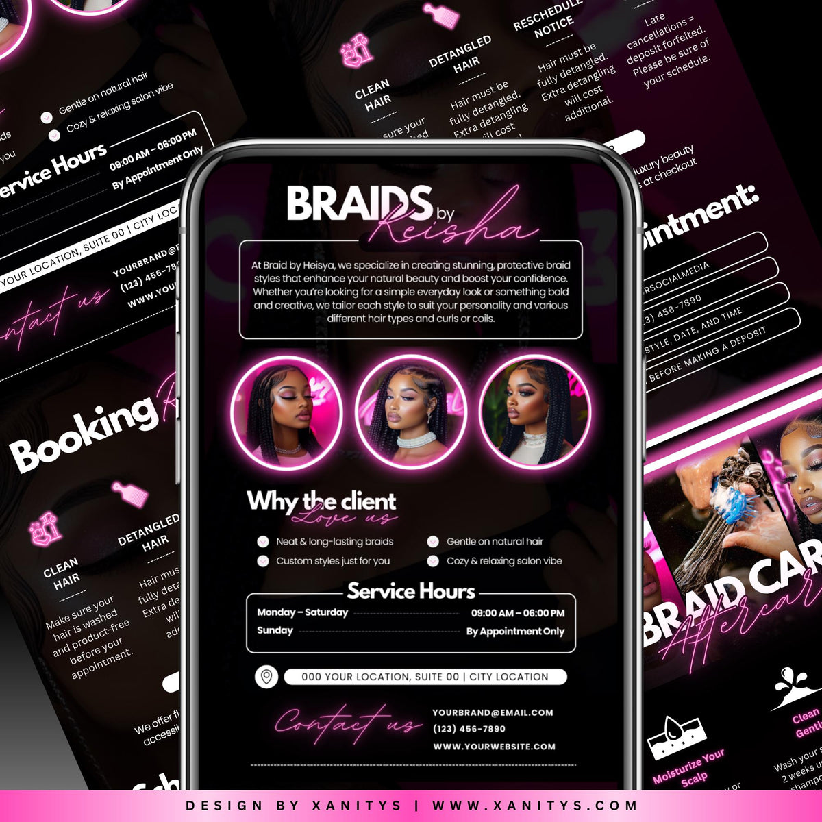 Braids Acuity Booking Website Template, DIY acuity banners, Braider Website, Hair stylist Website, Hair Salon website, Booking Website