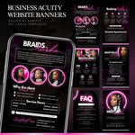Braids Acuity Booking Website Template, DIY acuity banners, Braider Website, Hair stylist Website, Hair Salon website, Booking Website