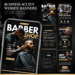 Barber Website Template Banners, Acuity Scheduling Barber Website, Barber Booking Website Design, Scheduling Template, Barbershop Branding