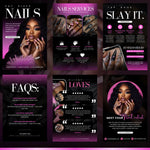 Acuity Scheduling Template, Nail Tech Acuity Scheduling Template, Nail Tech Branding, Nail Tech Website, Canva Nail Salon Website Banners