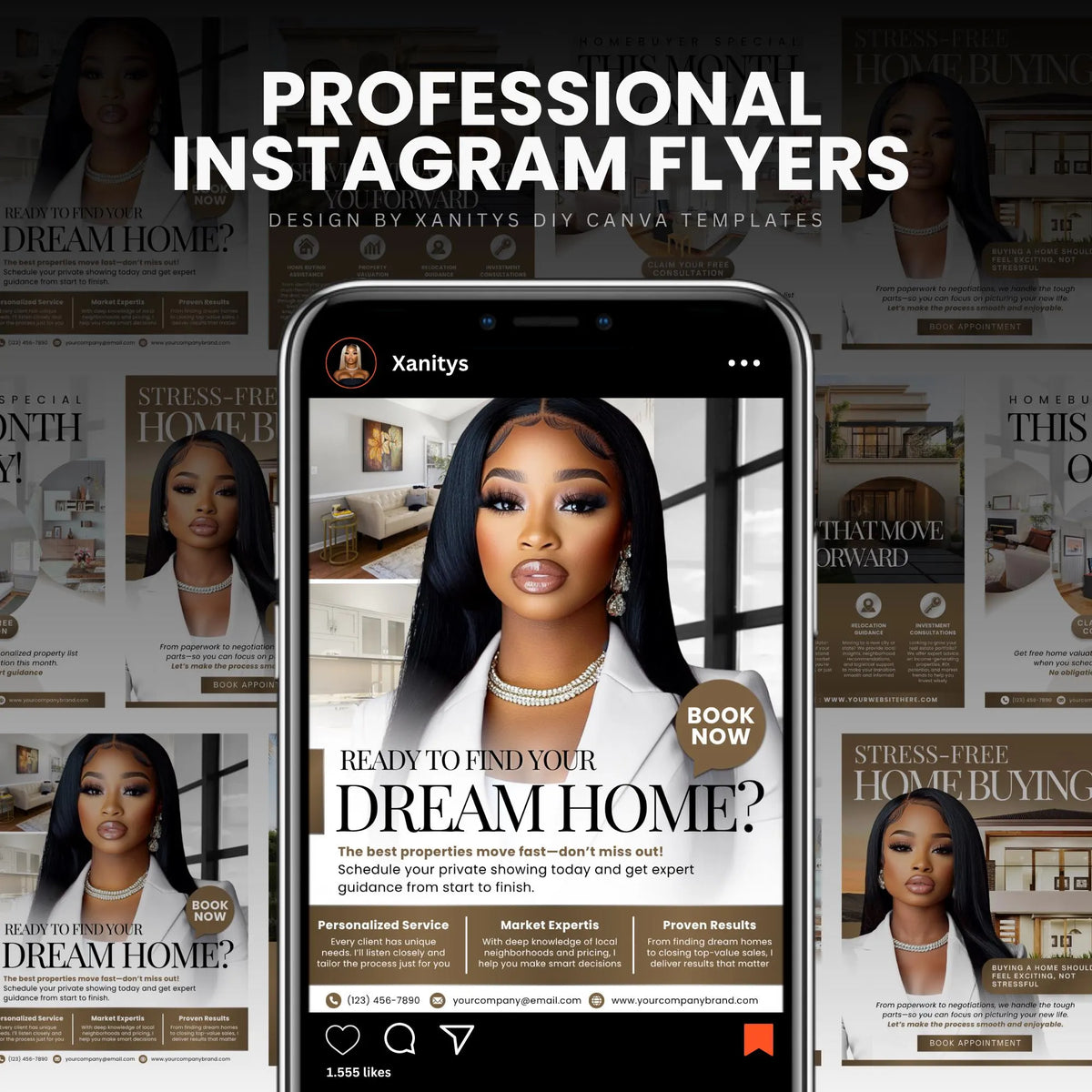 Realtor Flyer Templates, Editable Real Estate Marketing (Canva PDF)