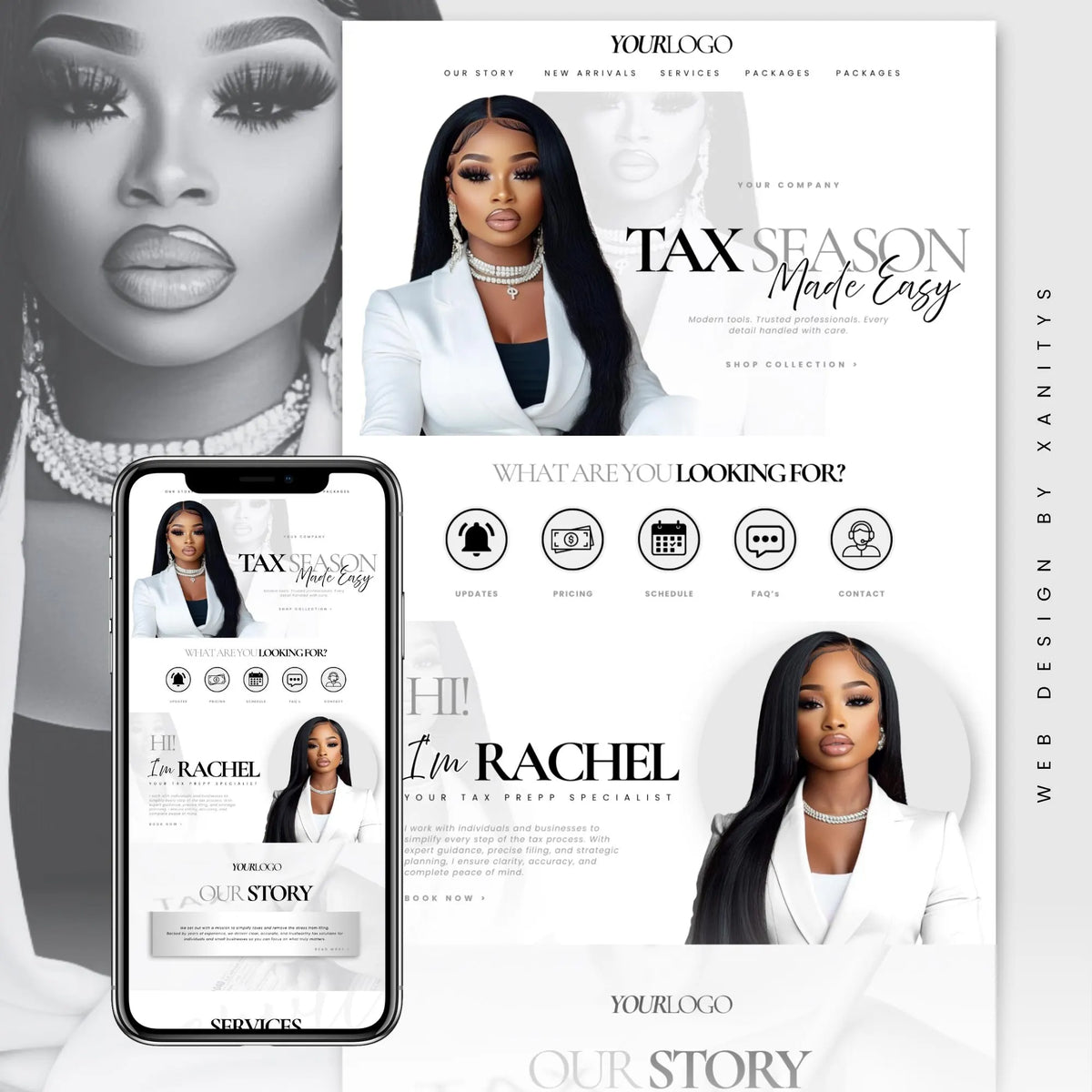 Tax Website Template, Tax Canva Site, Tax Season Website, Tax Preparation Website Design, Tax templates, Accounting Website Template