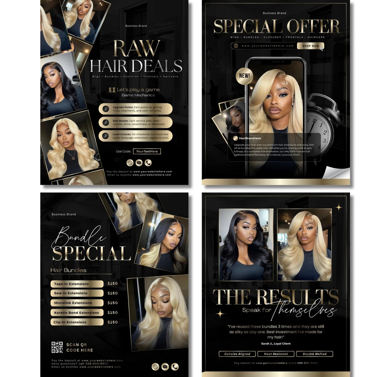 Hair Flyer, Hair templates, Hairstylist flyer, Hair Salon Flyer, Booking Flyer, Editable Canva Template