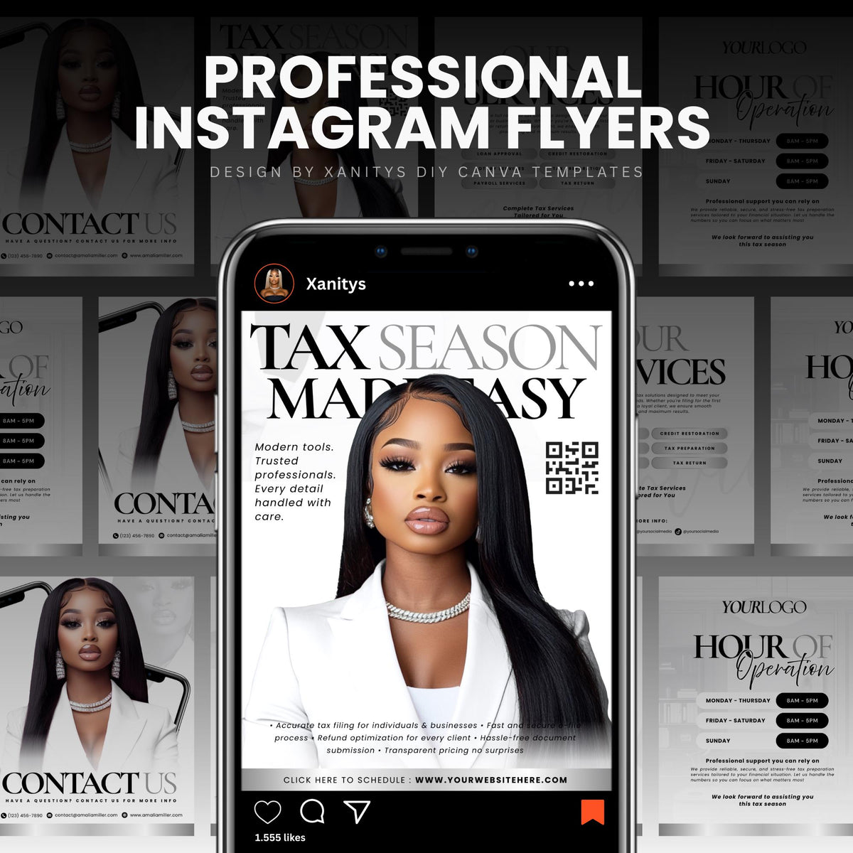 Tax Flyer, Tax Prep Flyer, Tax Preparation Flyer, Canva Tax Templates, Tax Season Flyers, Accounting Flyer, Editable Tax templates